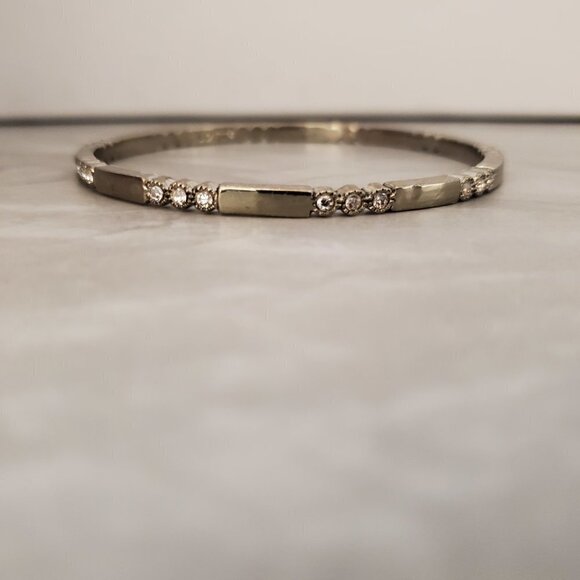 ✨ LOFT Silver Rhinestone Crystal Pave Skinny Bangle Bracelet ✨ - Picture 6 of 10